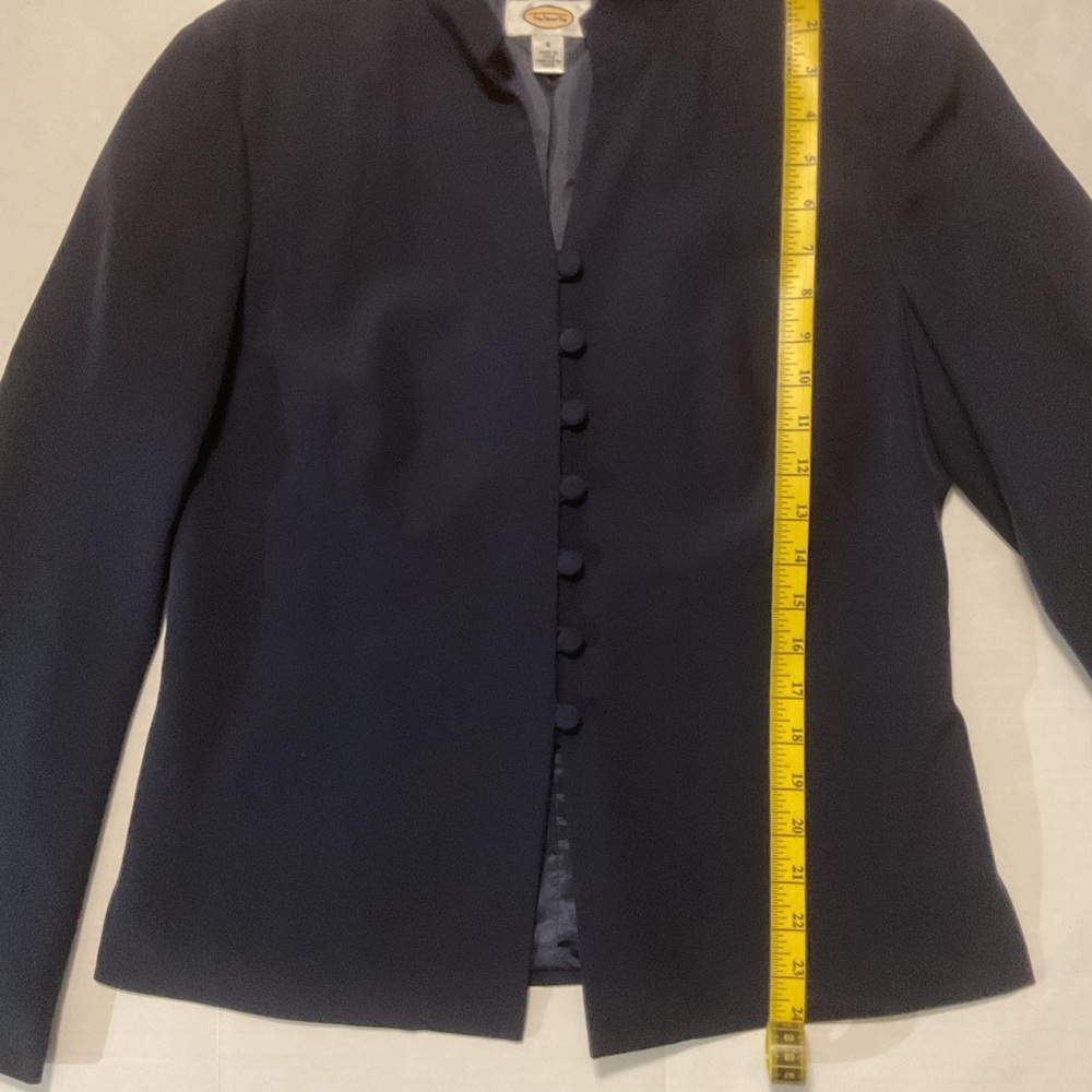 Talbots Pure Silk Dark Blue Silk‎ Blazer - Picture 3 of 11